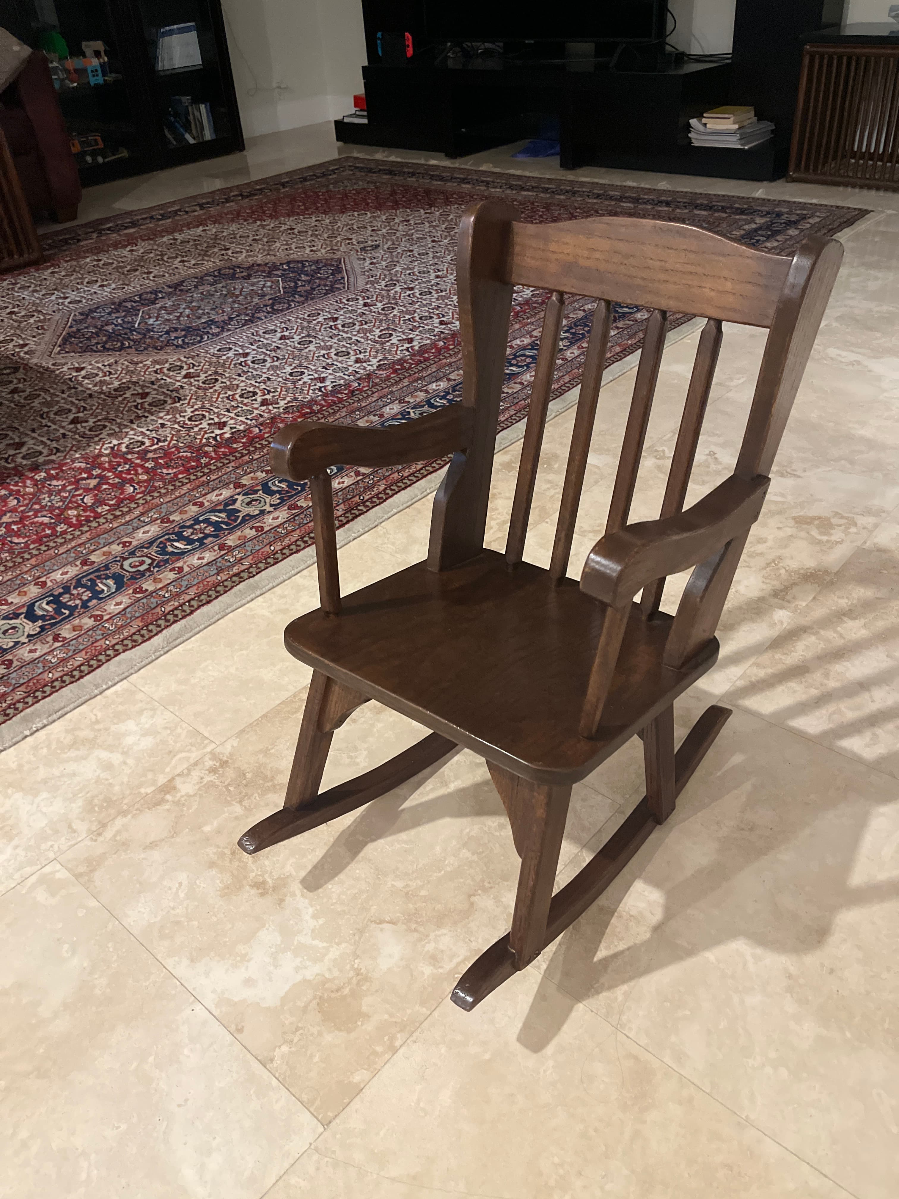 Wooden Spindle-Back Child's Rocking Chair