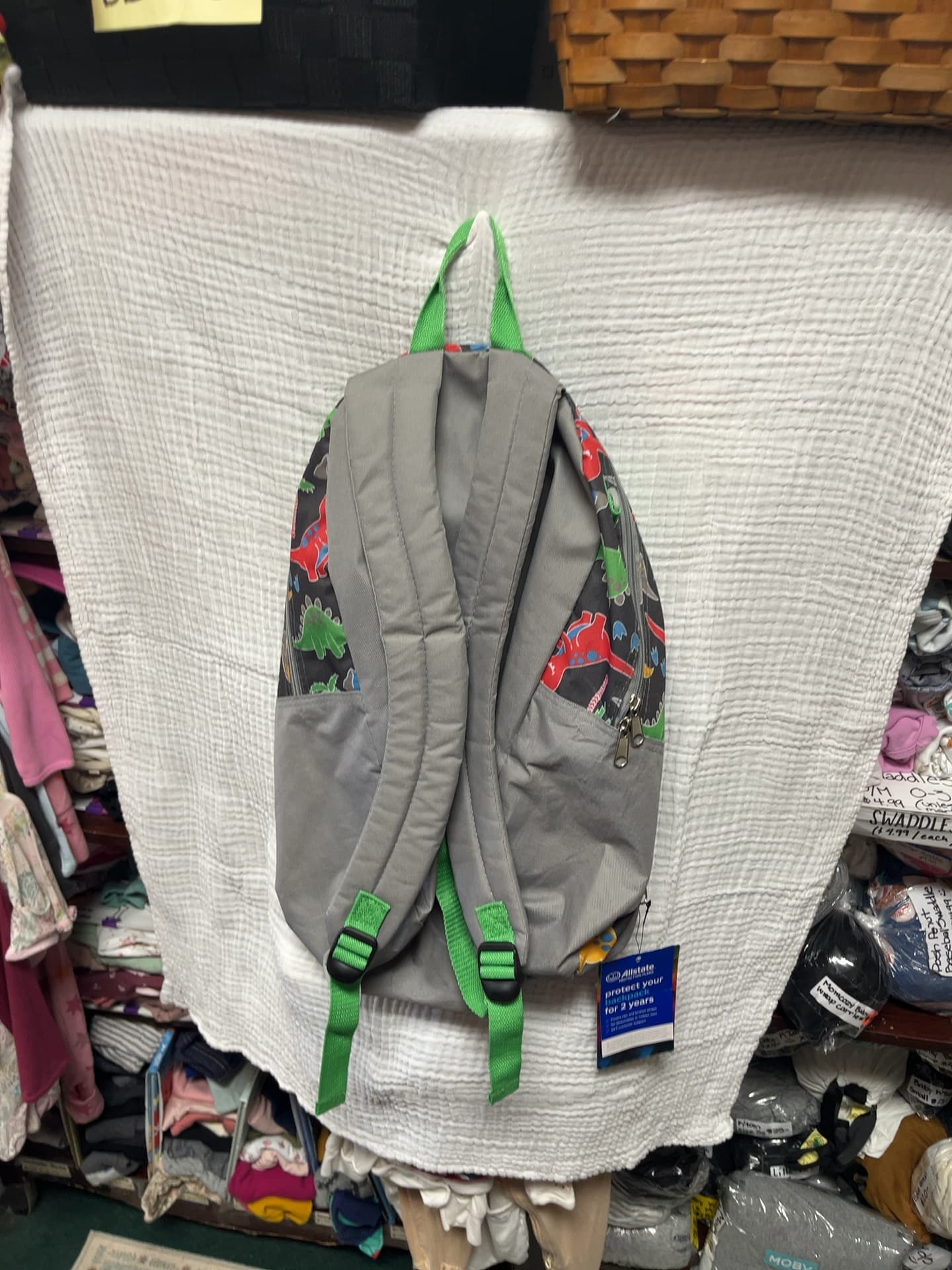 Dinosaur Print Sling Backpack with Clear Front Pocket — photo 2